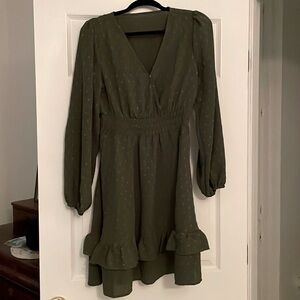 Hunter green long sleeve dress